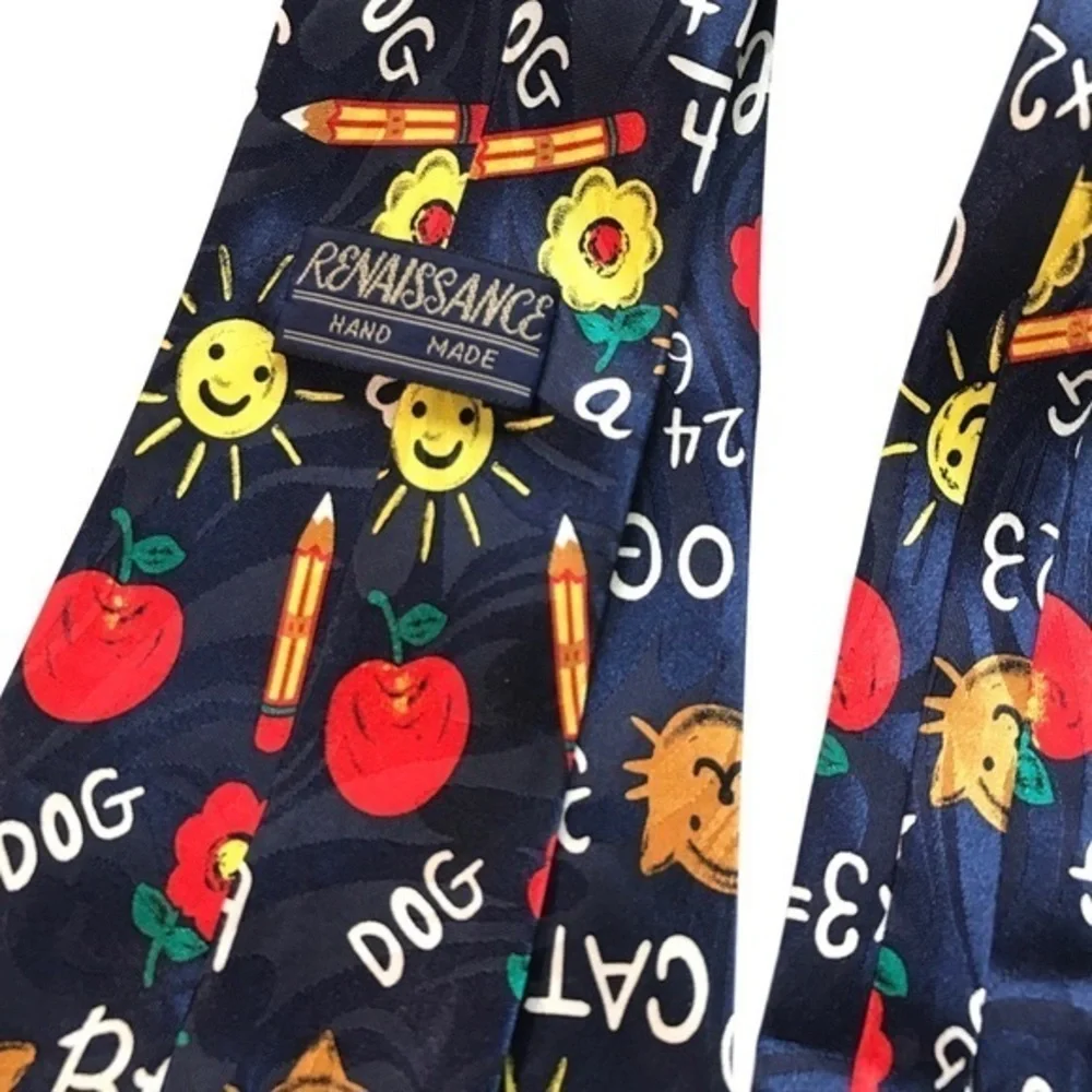 Teacher Necktie Navy Early Education‎ by Renaissance Handmade.